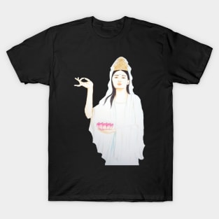 Kwan Yin, Goddess of Love and Compassion- Light Blue T-Shirt